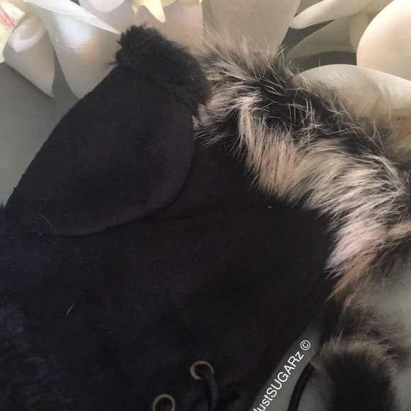 JUST IN fingerless gloves BLACK - Picture 2 of 7